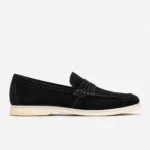 Black Suede Penny Loafer