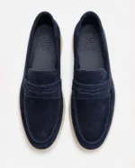 Navy Blue Suede Slip-On Loafer - Image 2