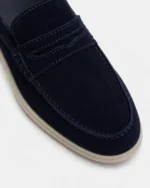 Navy Blue Suede Slip-On Loafer - Image 4