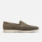 Olive Suede Penny Loafer