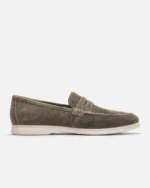 Olive Suede Penny Loafer