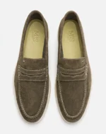 Olive Suede Penny Loafer - Image 2