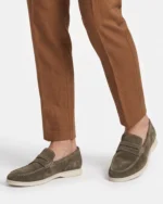 Olive Suede Penny Loafer - Image 3