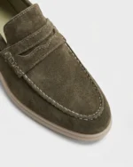 Olive Suede Penny Loafer - Image 4
