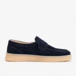 Blue Suede Penny Loafer