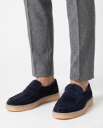 Blue Suede Penny Loafer - Image 3