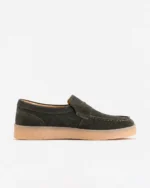 Olive Suede Penny Loafer
