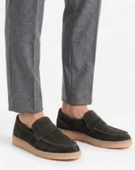 Olive Suede Penny Loafer - Image 3