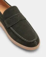 Olive Suede Penny Loafer - Image 4