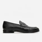 Black Washed Leather Penny Loafer