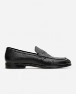 Black Washed Leather Penny Loafer