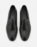 Black Washed Leather Penny Loafer - Image 2