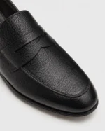 Black Washed Leather Penny Loafer - Image 4
