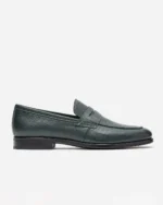 Forest Green Washed Leather Penny Loafer
