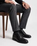Black Leather Wingtip Brogue Oxford - Image 3