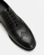 Black Leather Wingtip Brogue Oxford - Image 4