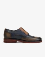 Navy & Tan Leather Two-Tone Brogue Oxford