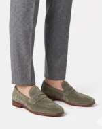 Grass Green Suede Penny Loafer - Image 3