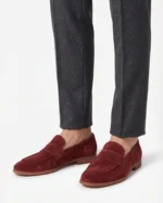 Burgundy Suede Penny Loafer - Image 3