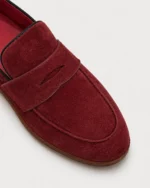 Burgundy Suede Penny Loafer - Image 4