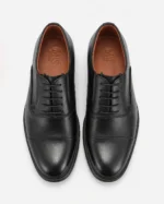 Black Leather Cap Toe Oxford - Image 2
