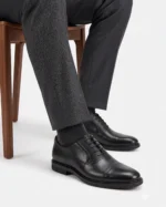 Black Leather Cap Toe Oxford - Image 3