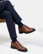 Camel Leather Cap Toe Derby - Image 3