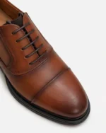 Camel Leather Cap Toe Derby - Image 4