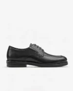 Black Leather Moc-Toe Derby