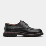 Black Leather Moc-Toe Derby