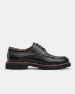Black Leather Moc-Toe Derby