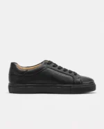 Black Leather Court Sneaker