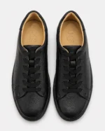 Black Leather Court Sneaker - Image 2