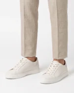 White Leather Court Sneaker - Image 3