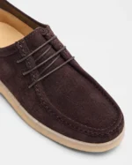 Coffee Suede Moc-Toe Lace-Up - Image 4