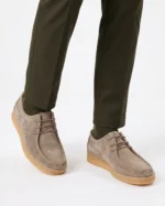 Khaki Suede Moc-Toe Lace-Up - Image 3