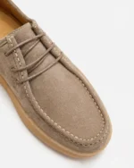 Khaki Suede Moc-Toe Lace-Up - Image 4