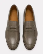 Beige Leather Penny Loafer - Image 2