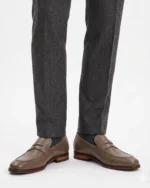 Beige Leather Penny Loafer - Image 3