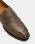Beige Leather Penny Loafer - Image 4