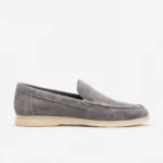 Gray Suede Slip-On Loafer