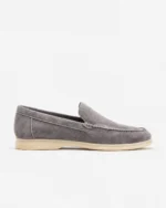 Gray Suede Slip-On Loafer
