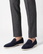 Navy Blue Suede Slip-On Loafer - Image 3