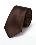 The Chocolate Solid Satin Necktie - Image 2