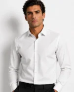 White Plain Slim Fit Cotton Blend Shirts